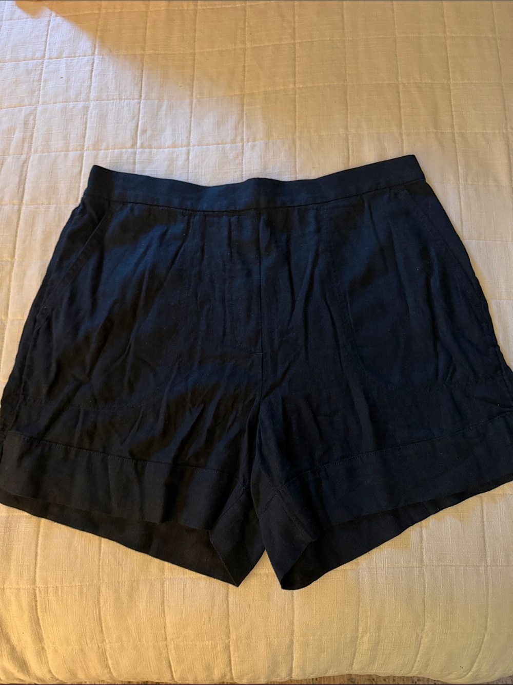 Banana Republic Factory Black High-Waist Pleated Shorts